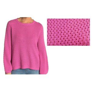 14th & Union Sweater Pink Loose Knit Crew Neck